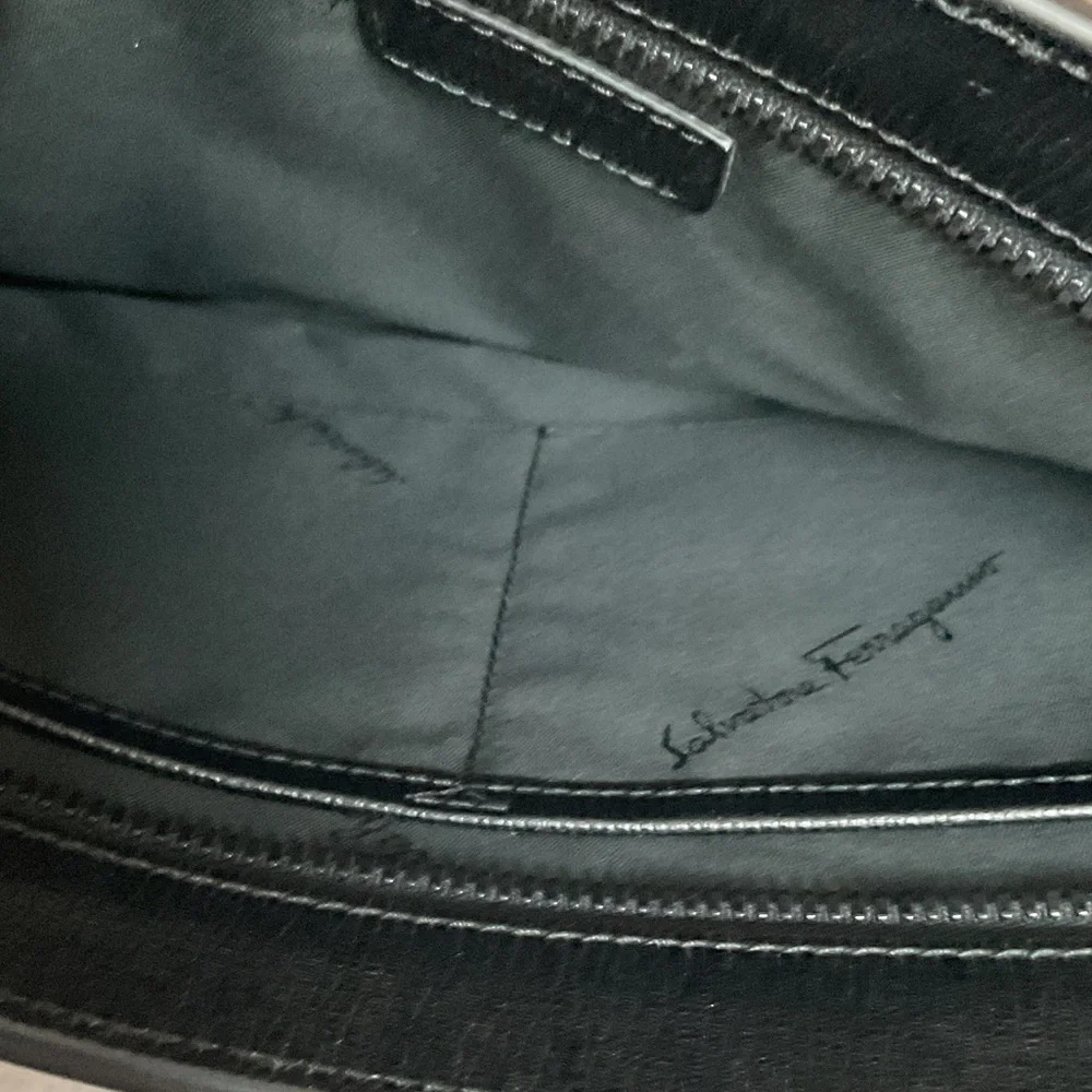 Salvatore Ferragamo Signature Pattern Briefcase in Crimson and Onyx